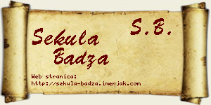 Sekula Badža vizit kartica